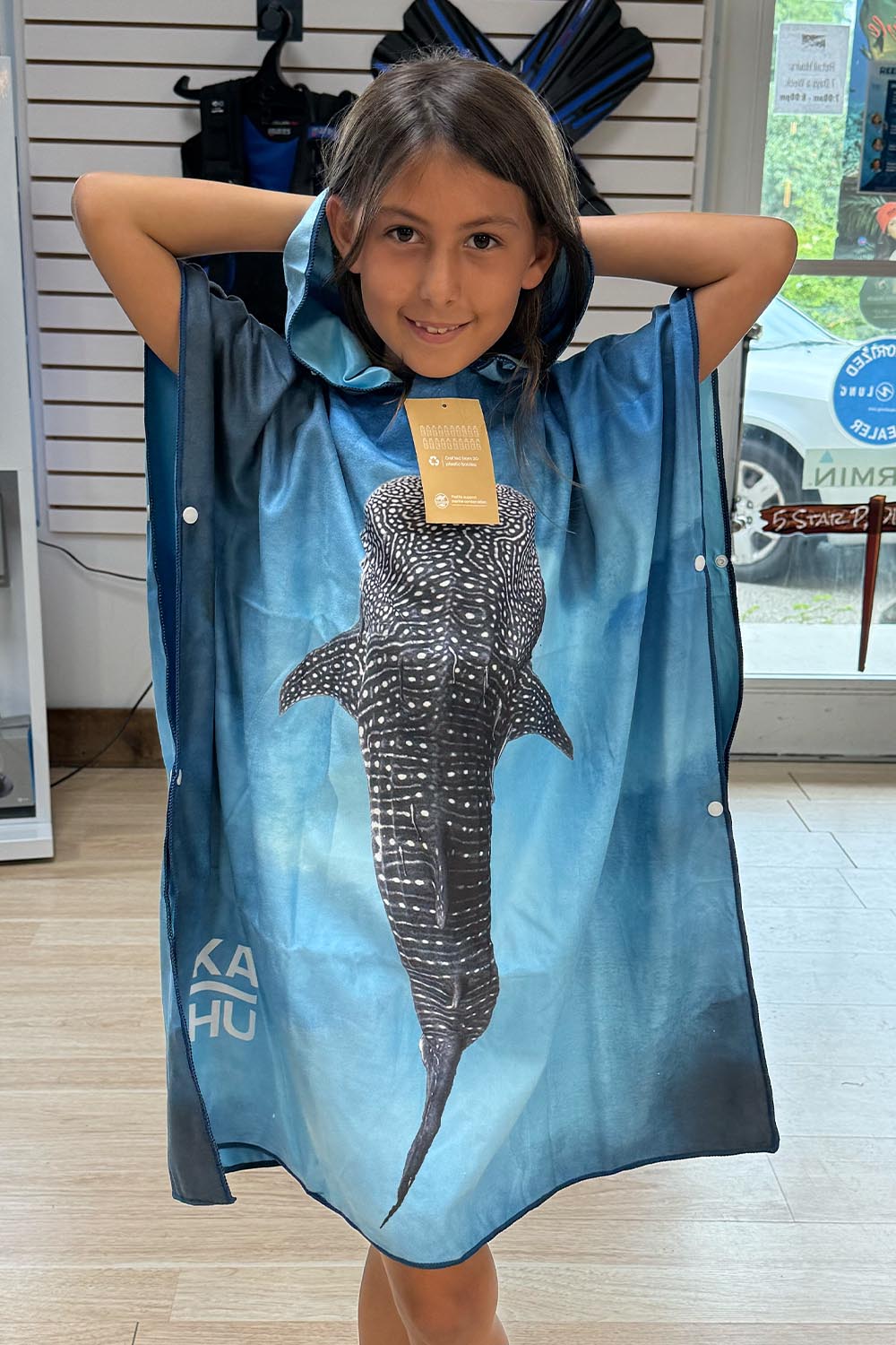 Lelewaʻa - Whale Shark Towel Poncho (Mini)