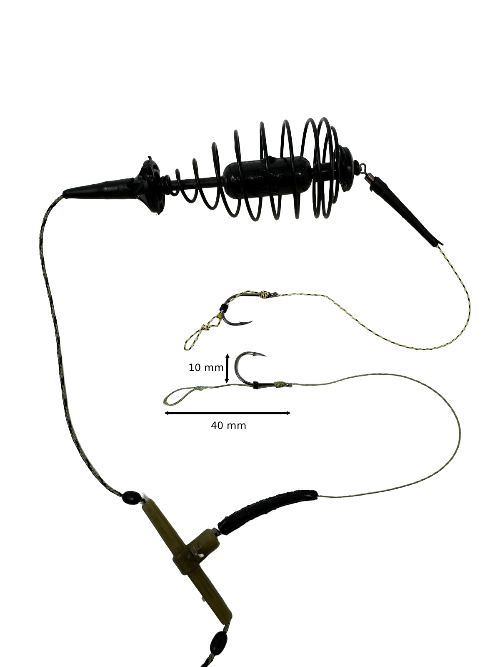 2-Pack Fishing Spring Feeder Cages with Hooks & Sinkers