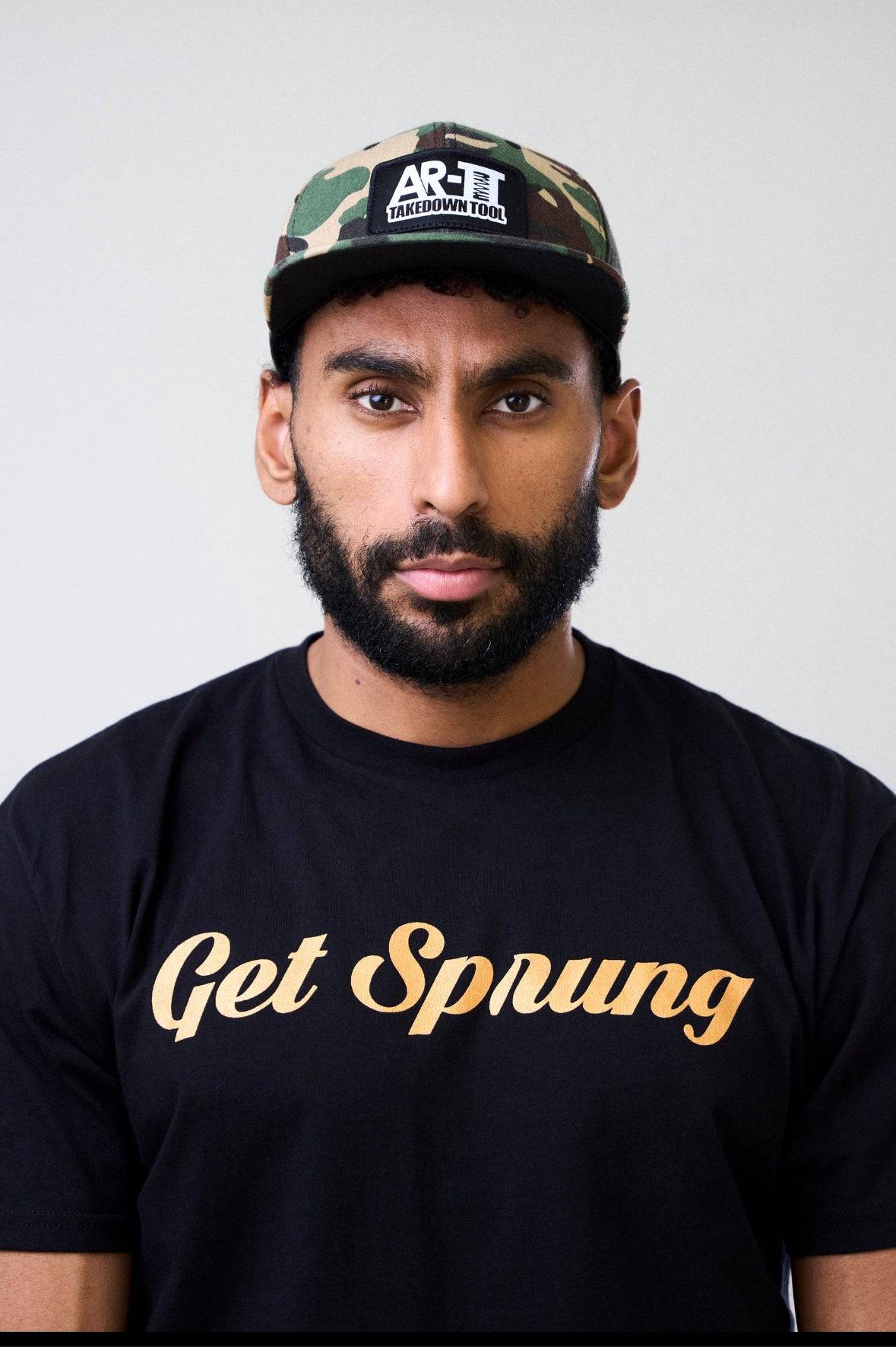 Unisex Black T-Shirt – GET SPRUNG Original – Premium Cotton Tee XS–XXL