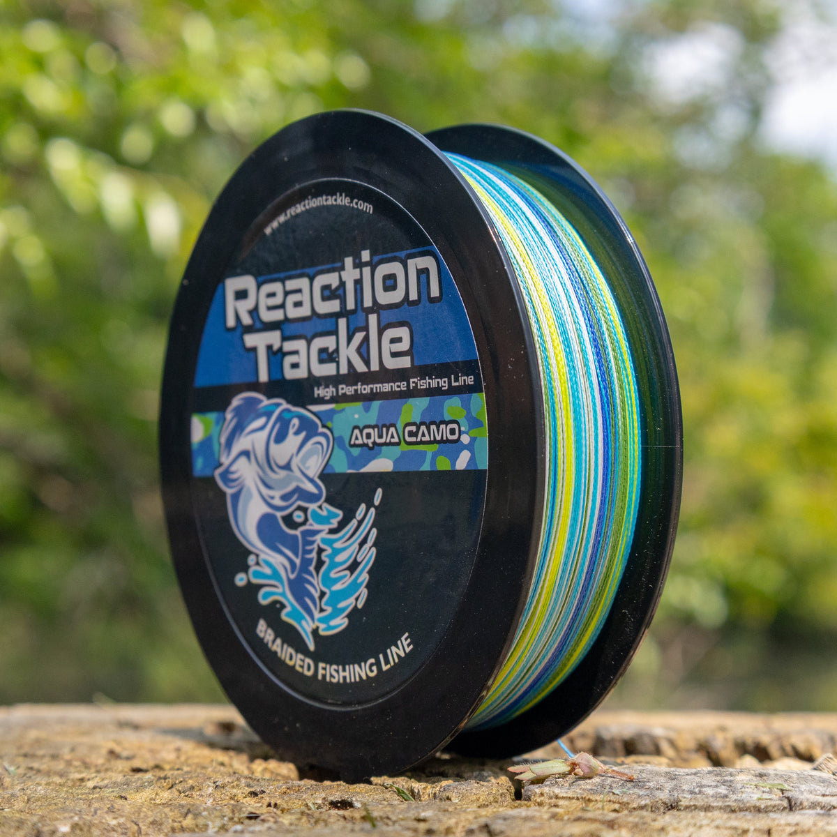 Reaction Tackle Braided Fishing Line - Aqua Camo
