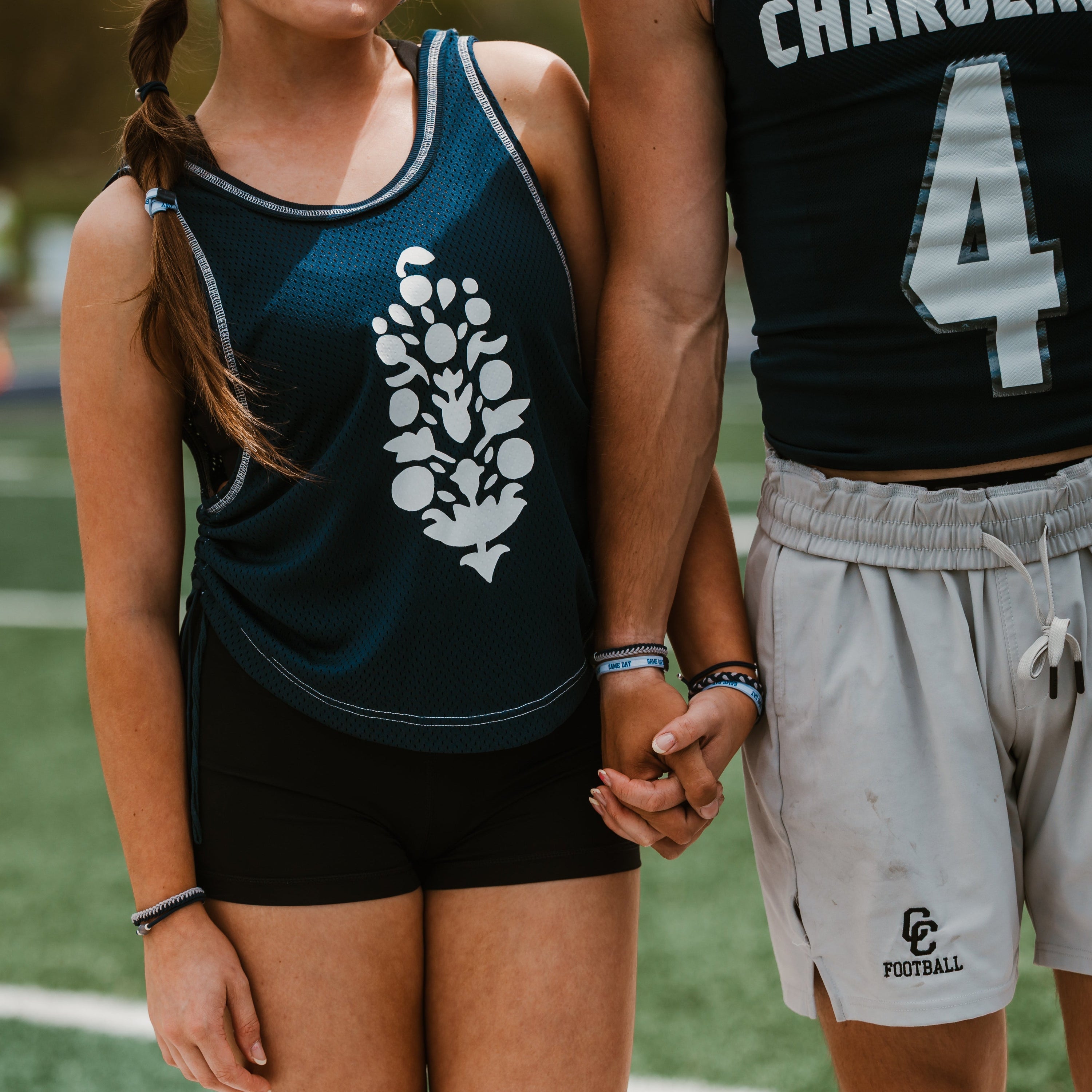 "Game Day" Navy & Gray Hair Tie Bracelets