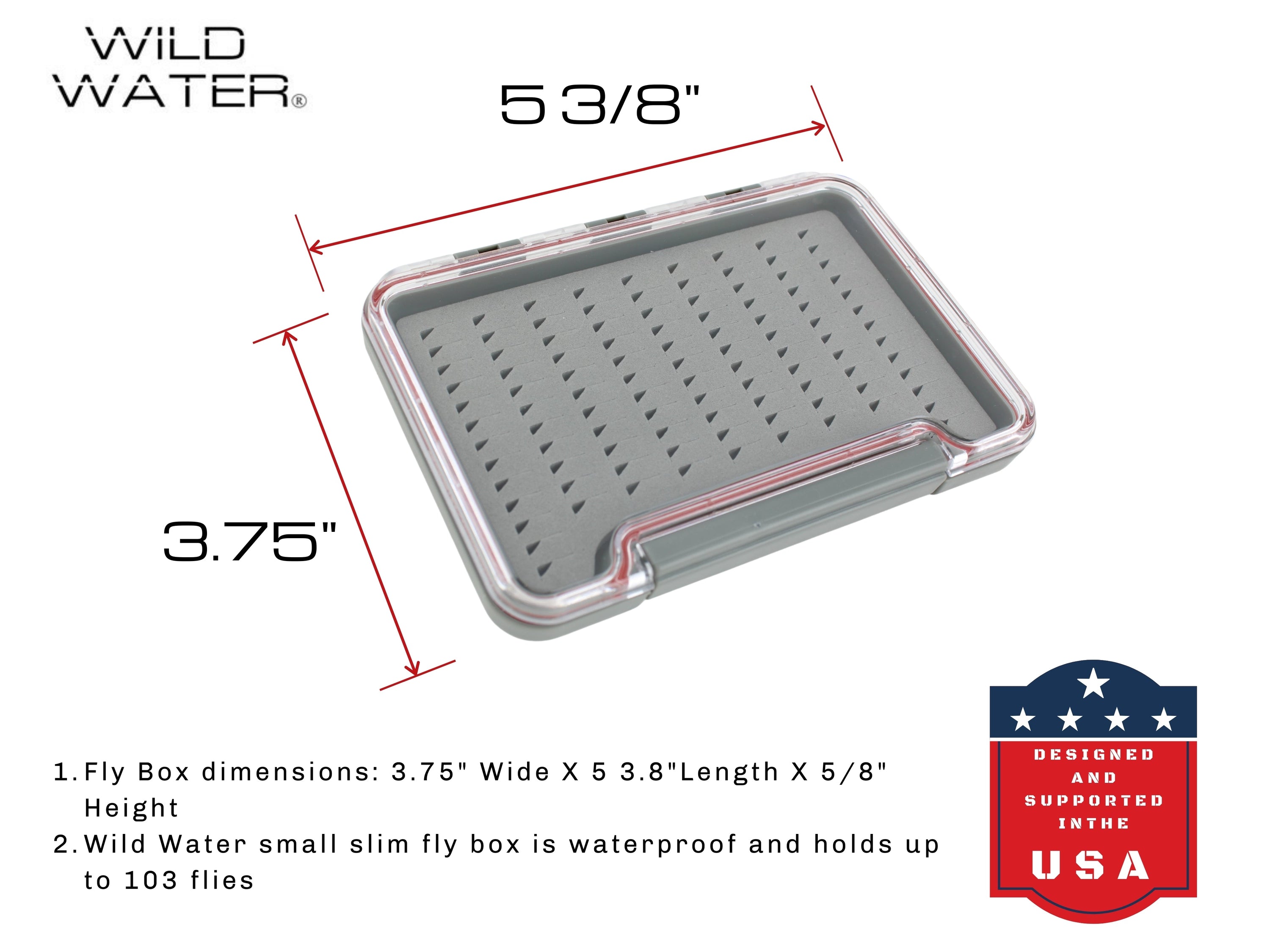Nymph Fly Assortment, 48 Flies | Low Profile Fly Box | Wild Water Fly Fishing