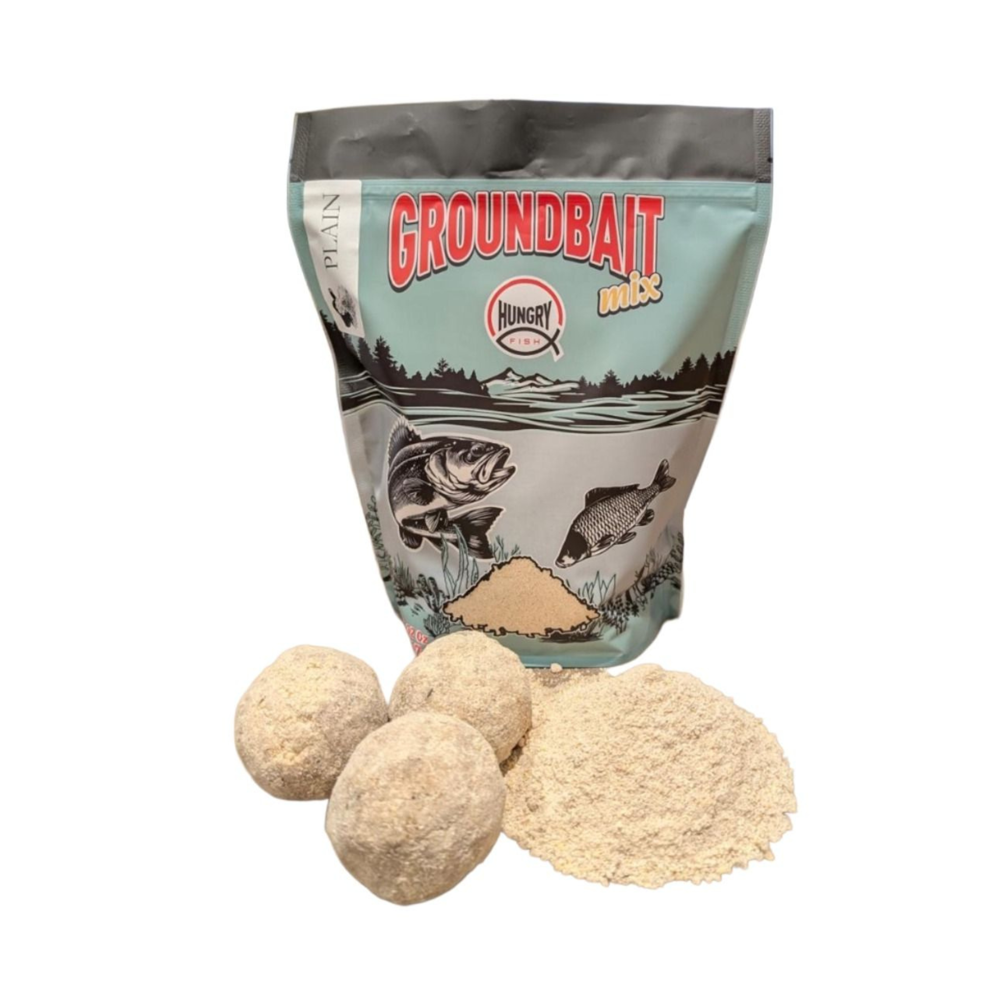 HungryFish GroundBait Mix - ( Plain ) 15.5oz