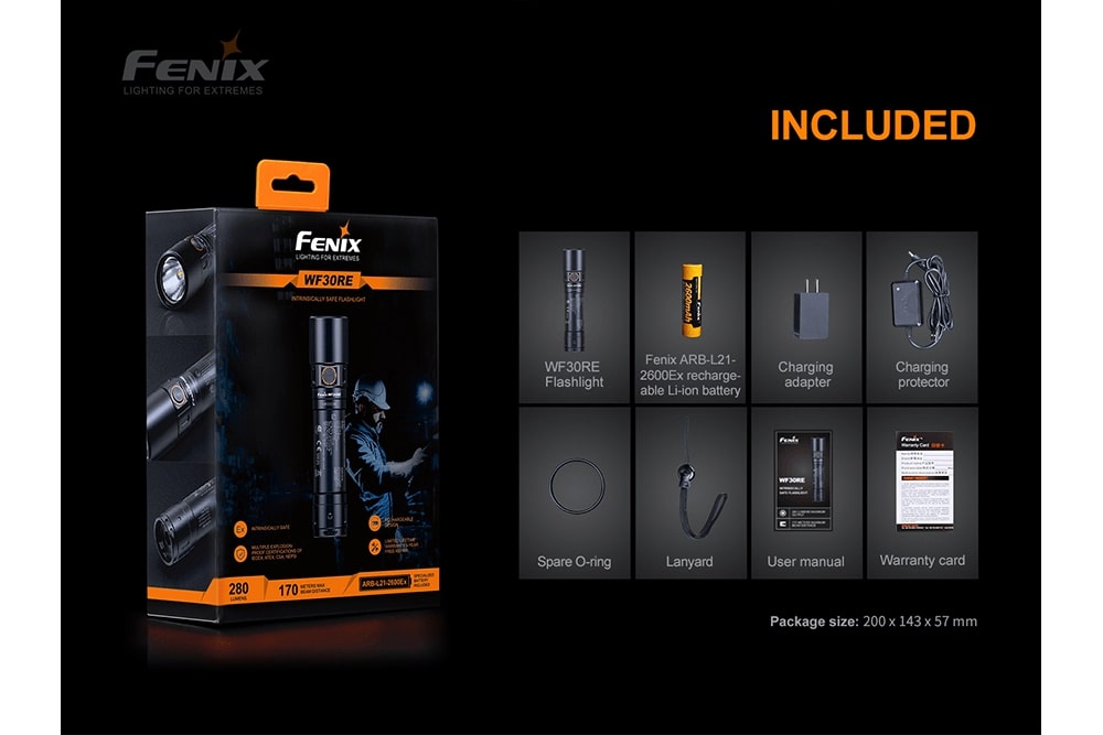 Fenix WF30RE Intrinsically Safe Flashlight - discontinued