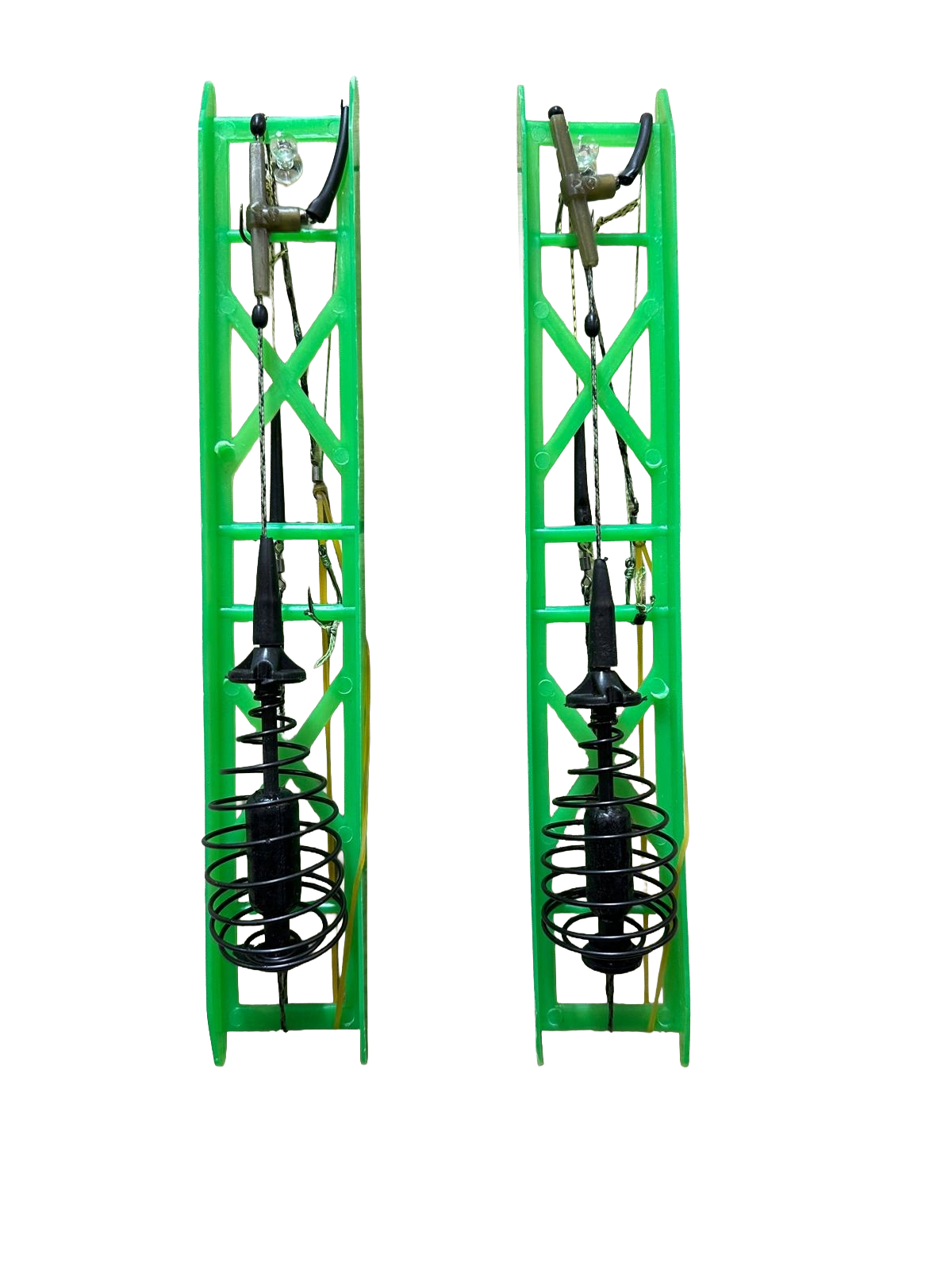 2-Pack Fishing Spring Feeder Cages with Hooks & Sinkers