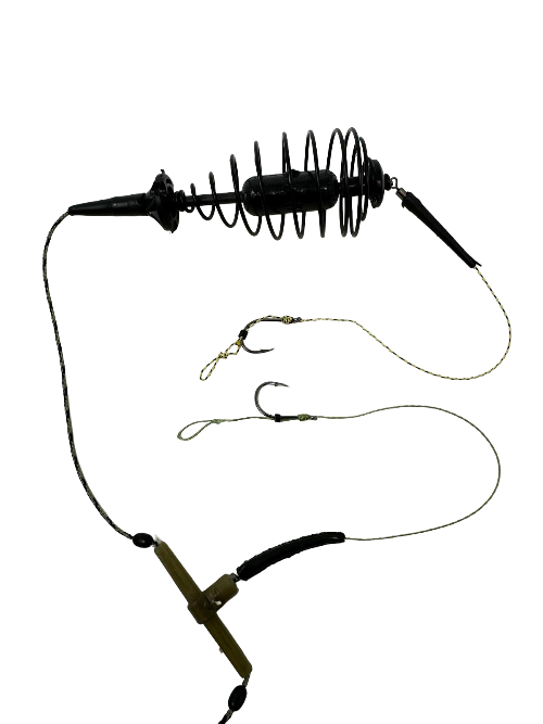 2-Pack Fishing Spring Feeder Cages with Hooks & Sinkers