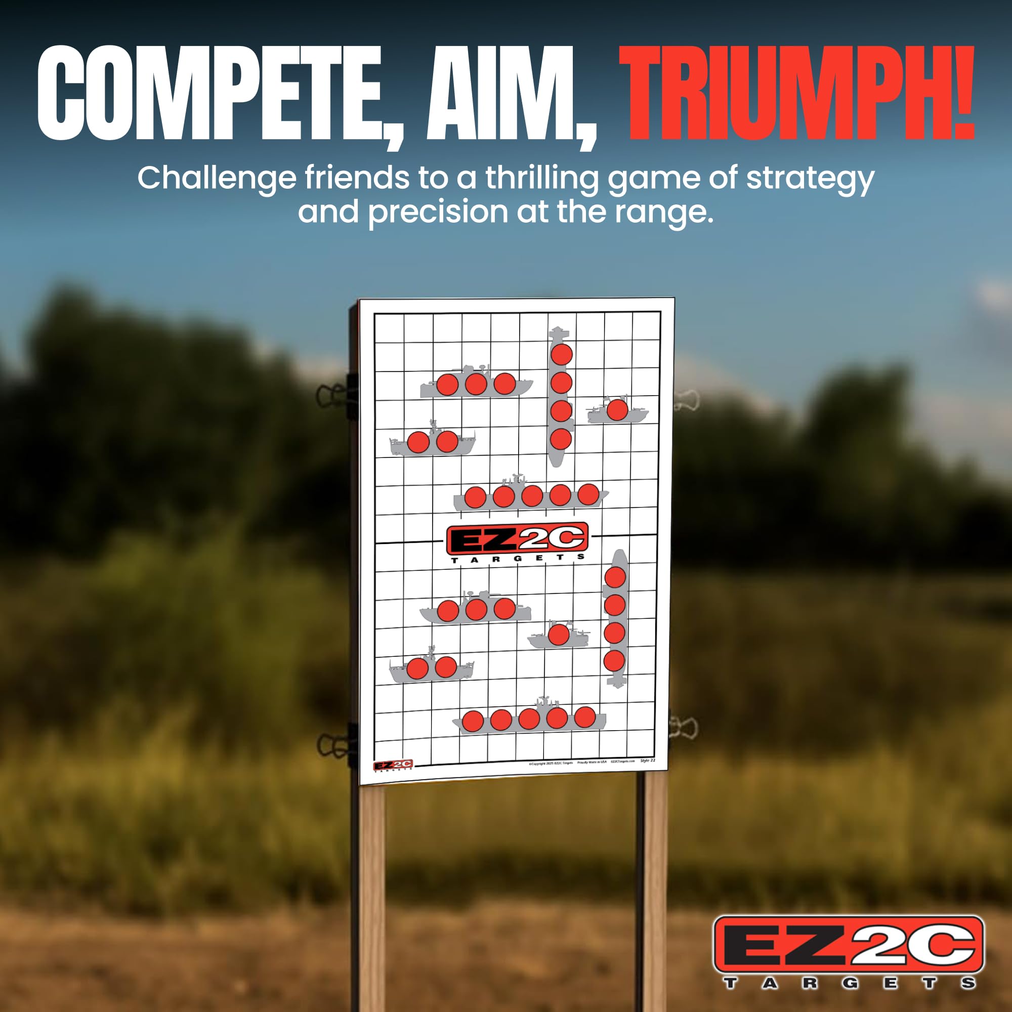 EZ2C Four Fun Game Styles: Paper Targets Shooting Range 11"x17" USA MADE