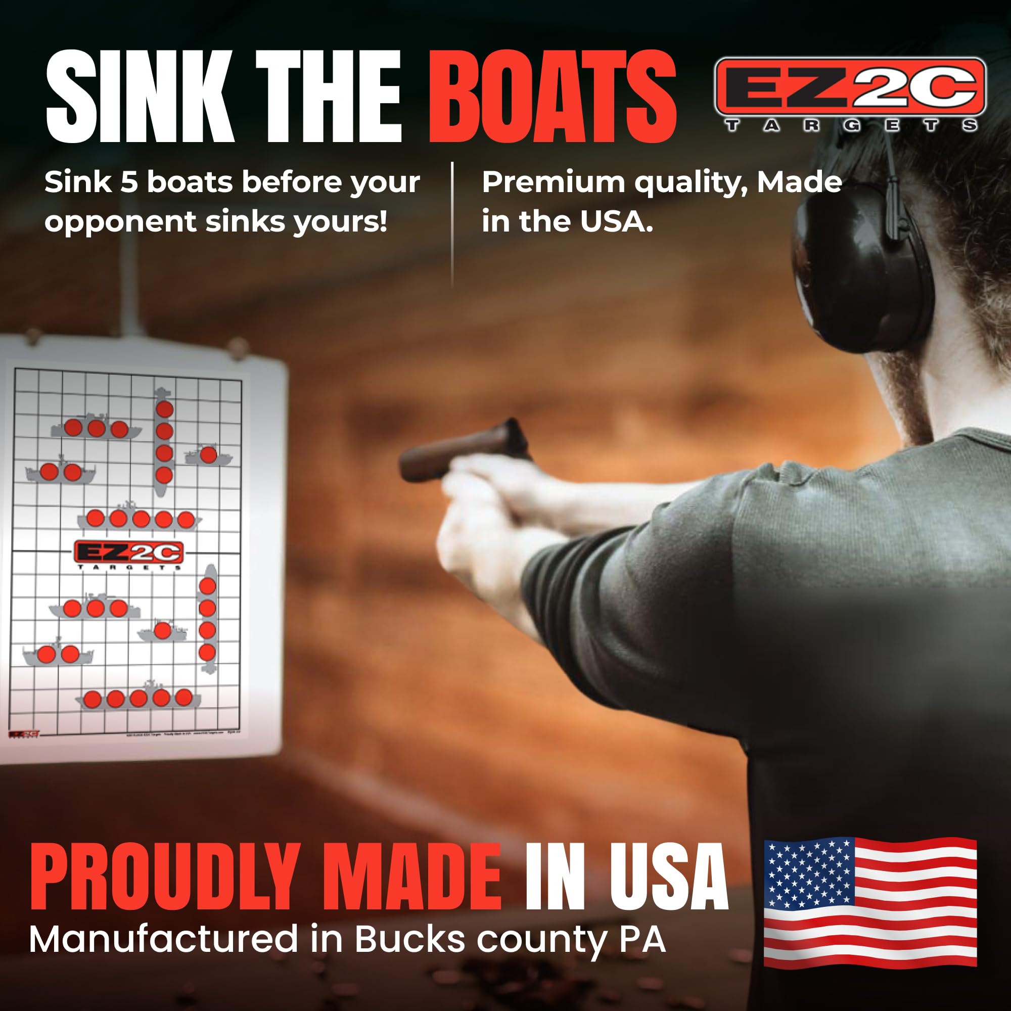 EZ2C Four Fun Game Styles: Paper Targets Shooting Range 11"x17" USA MADE