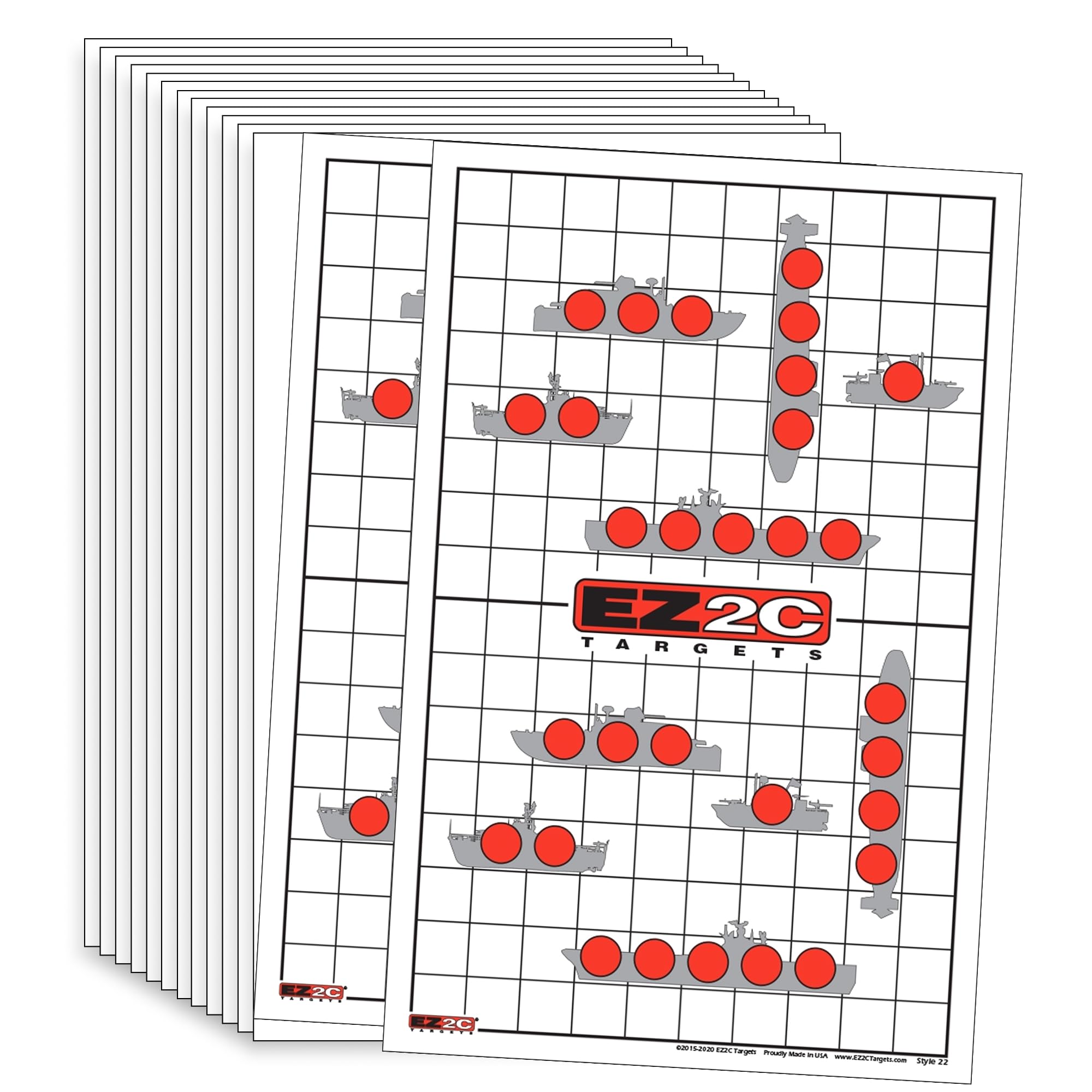 EZ2C Four Fun Game Styles: Paper Targets Shooting Range 11"x17" USA MADE
