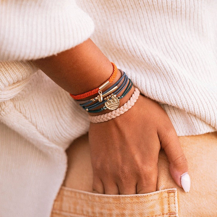 "Discover" Gold Pine Tree Charm Hair Tie Bracelets