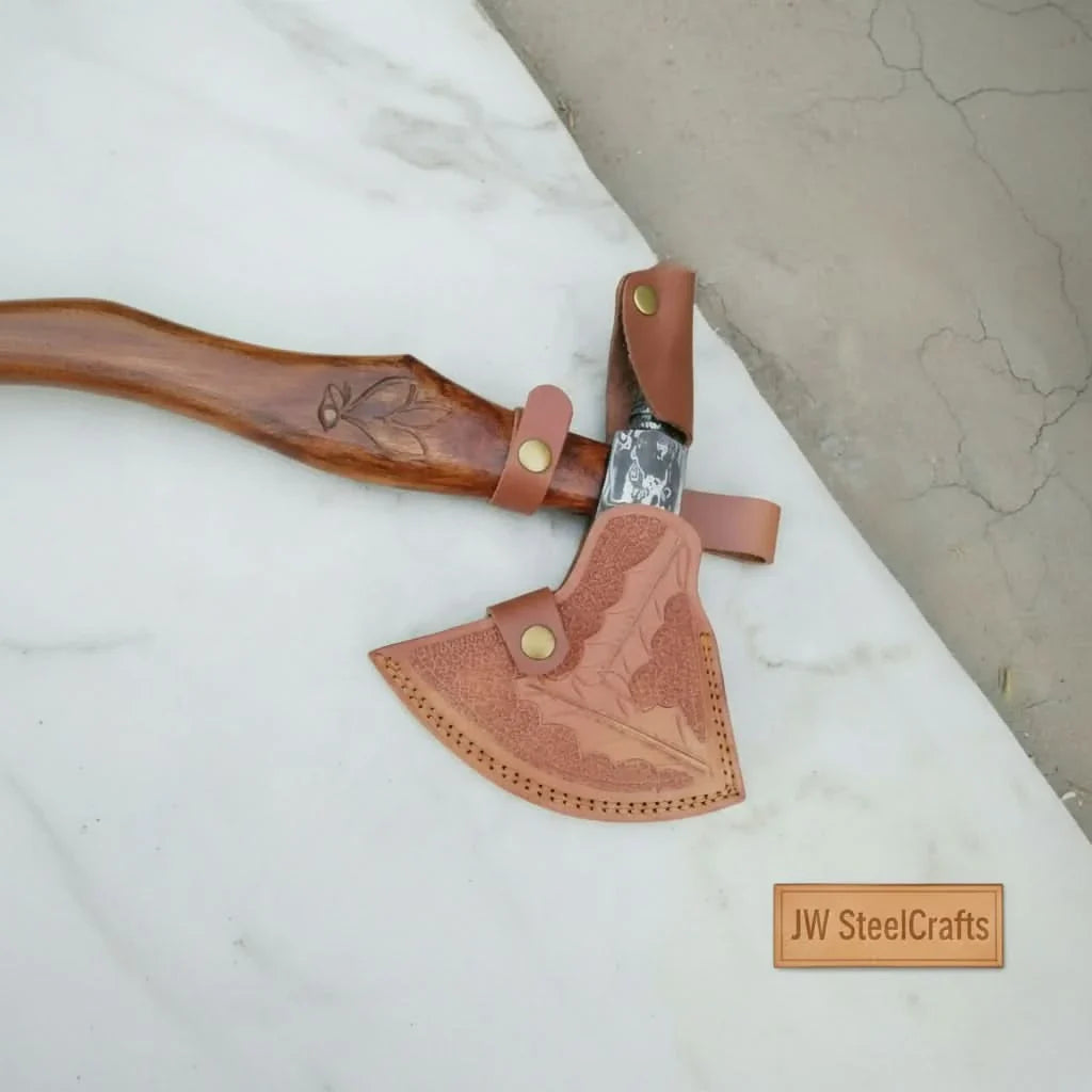 Custom Handmade 20" Damascus steel Best Bearded Felling Hatchet Axe