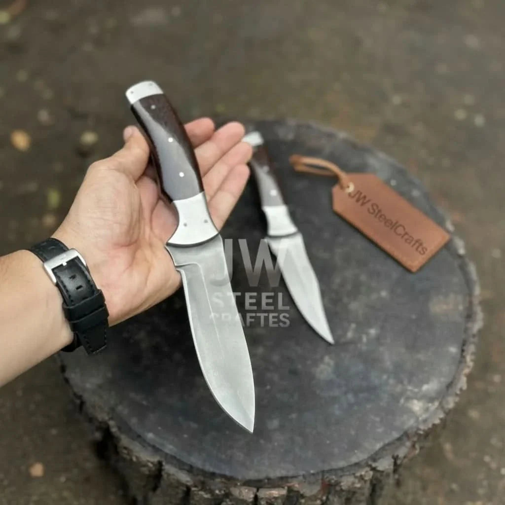 Hand-Forged 3-Piece Kitchen Knife Set with Dark Rosewood Handles