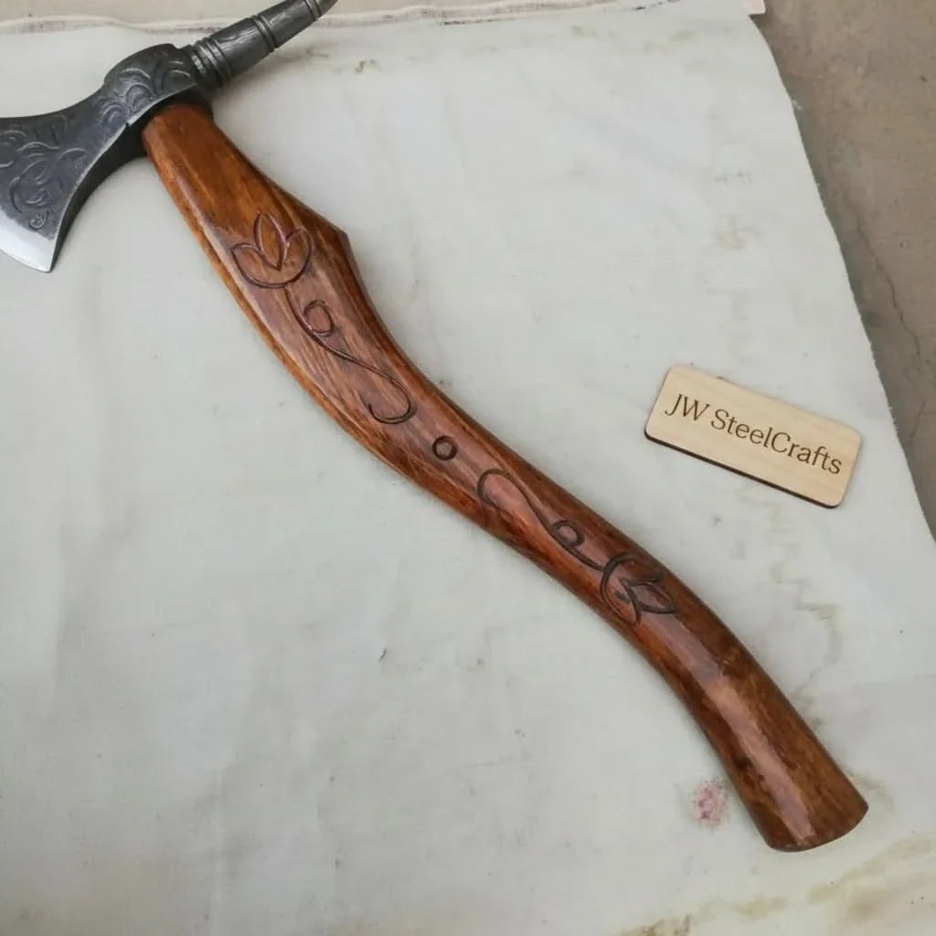 Custom Handmade 20" Damascus steel Best Bearded Felling Hatchet Axe