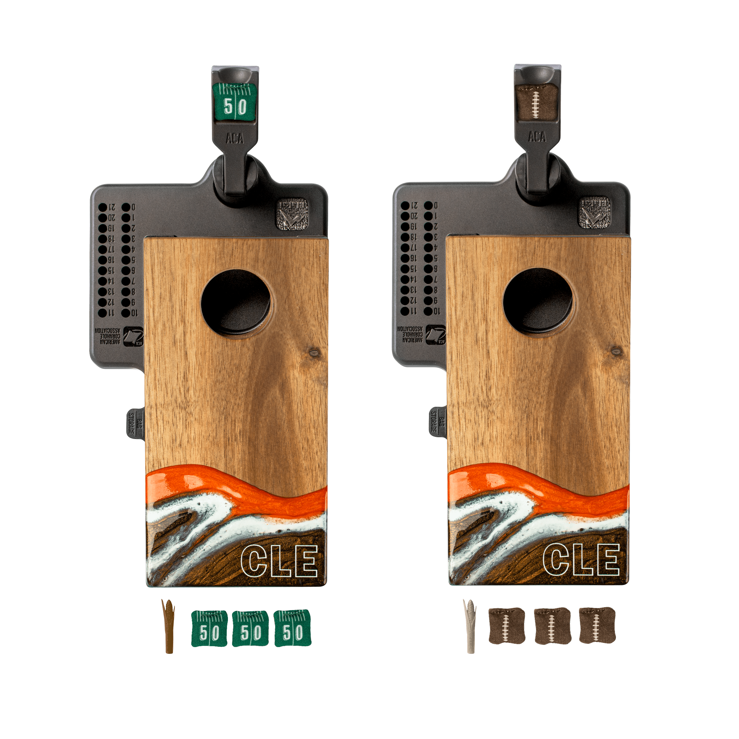 Mini Tabletop Resin & Wood Cornhole Set | Gameday Collection