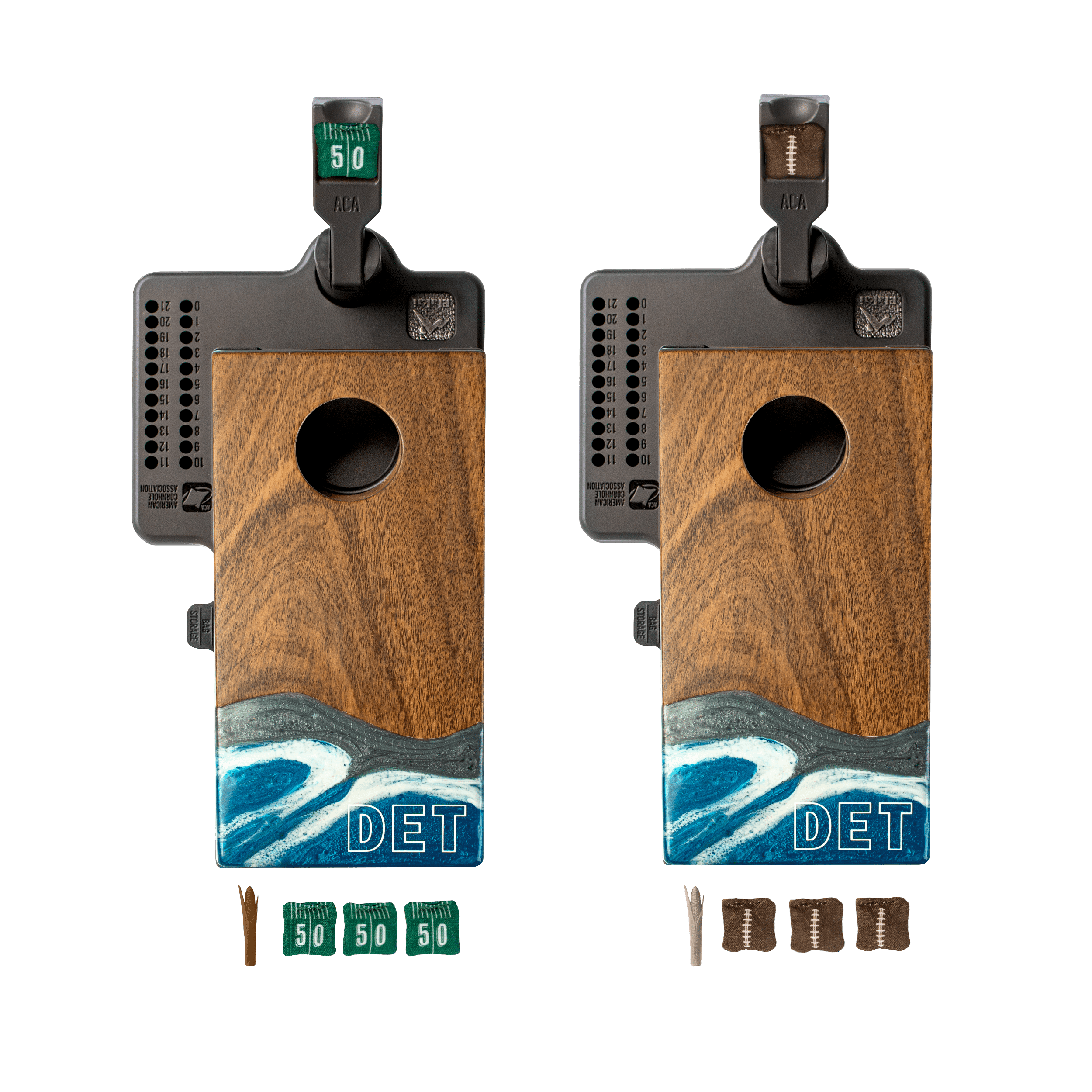 Mini Tabletop Resin & Wood Cornhole Set | Gameday Collection