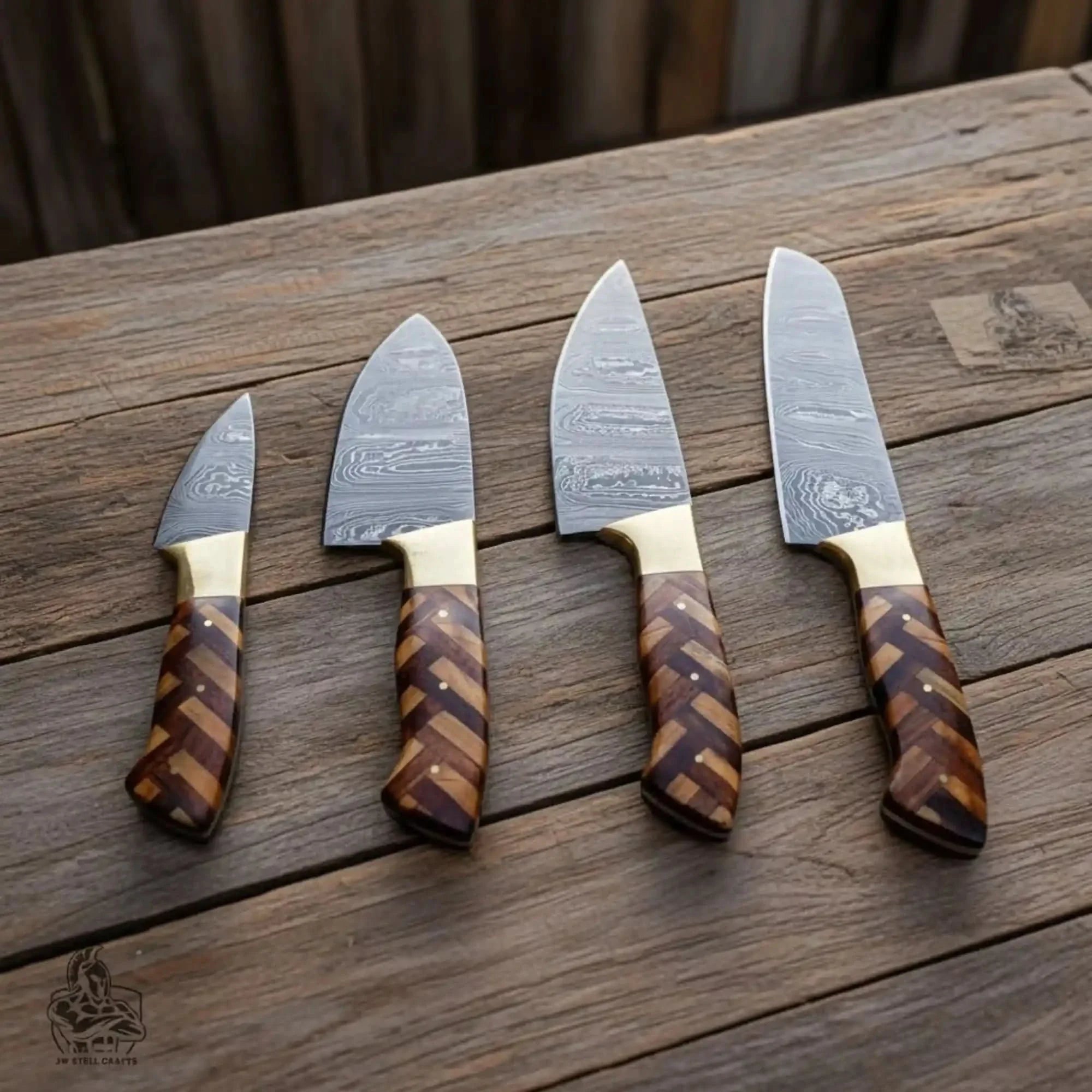 Custom made Chef Knives Set with Wood handle
