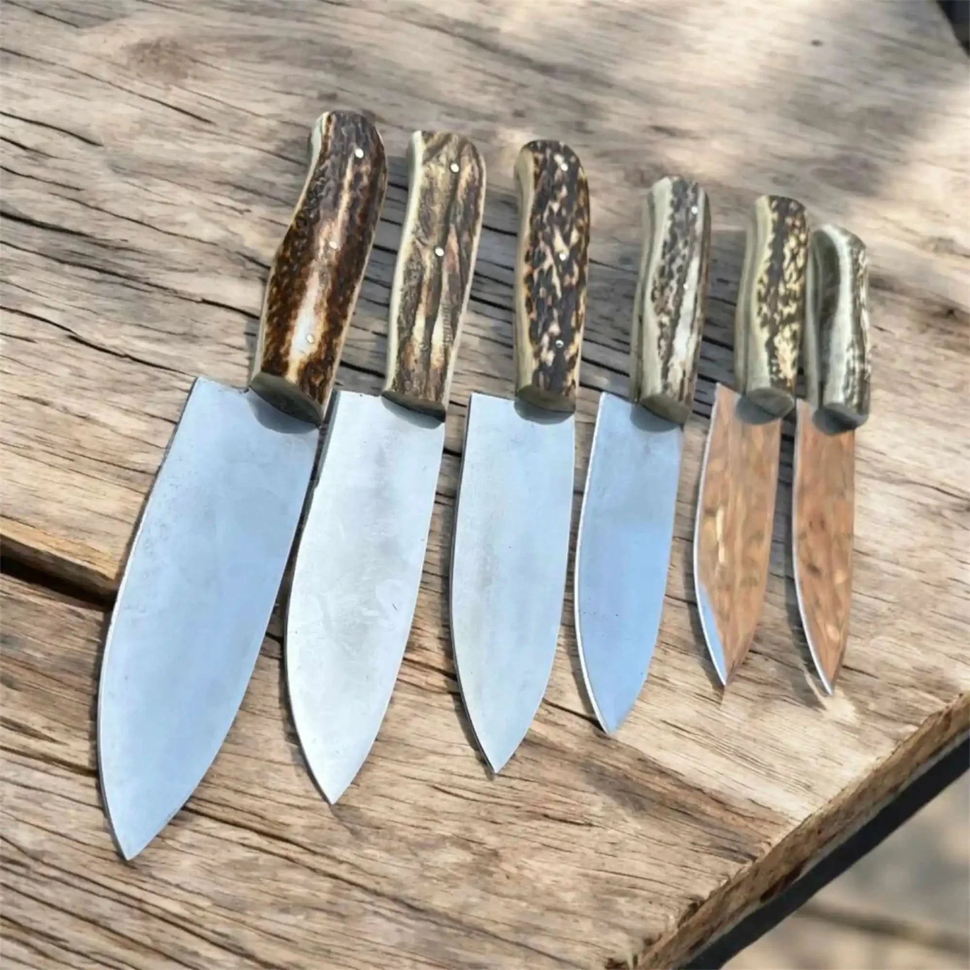 Handmade Chef Knife with Stag Antler Handle – High Carbon Steel Blade | JW SteelCrafts