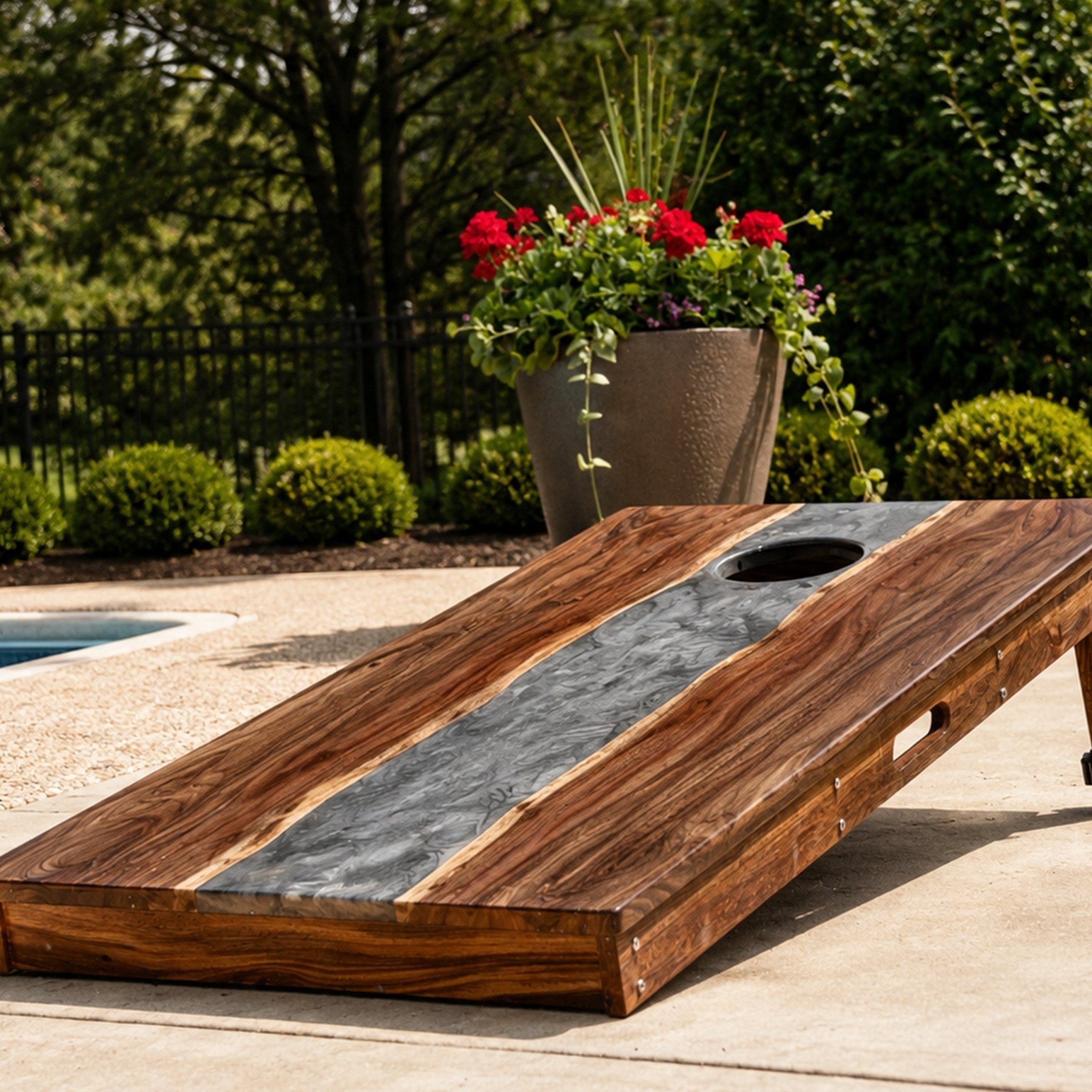 Studio Series Live Edge Resin 2x4 Cornhole Boards | River Collection