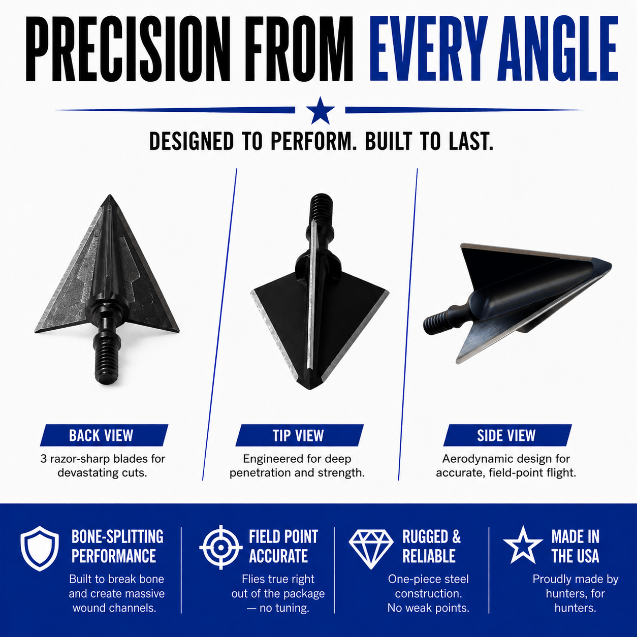 TOTA | 100 grain broadhead | 1-1/8 inch | fixed 3-blade