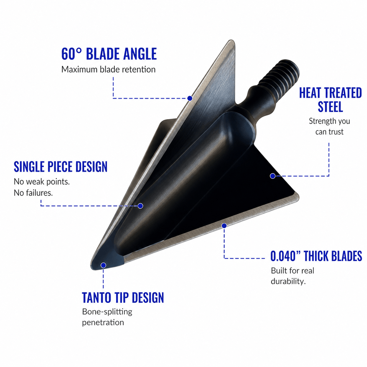 TOTA | 100 grain broadhead | 1-1/8 inch | fixed 3-blade