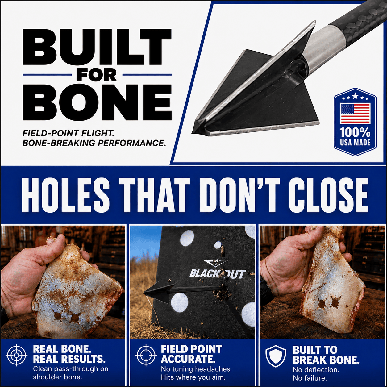 TOTA | 100 grain broadhead | 1-1/8 inch | fixed 3-blade