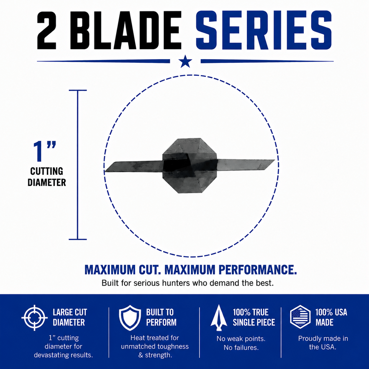 TOTA | 100 grain broadhead | 1-inch single bevel | fixed blade