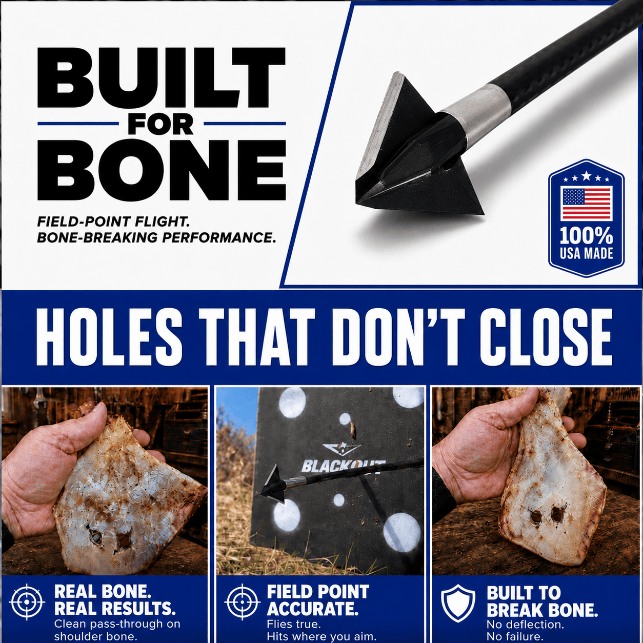 TOTA | 100 grain broadhead | 1-inch single bevel | fixed blade