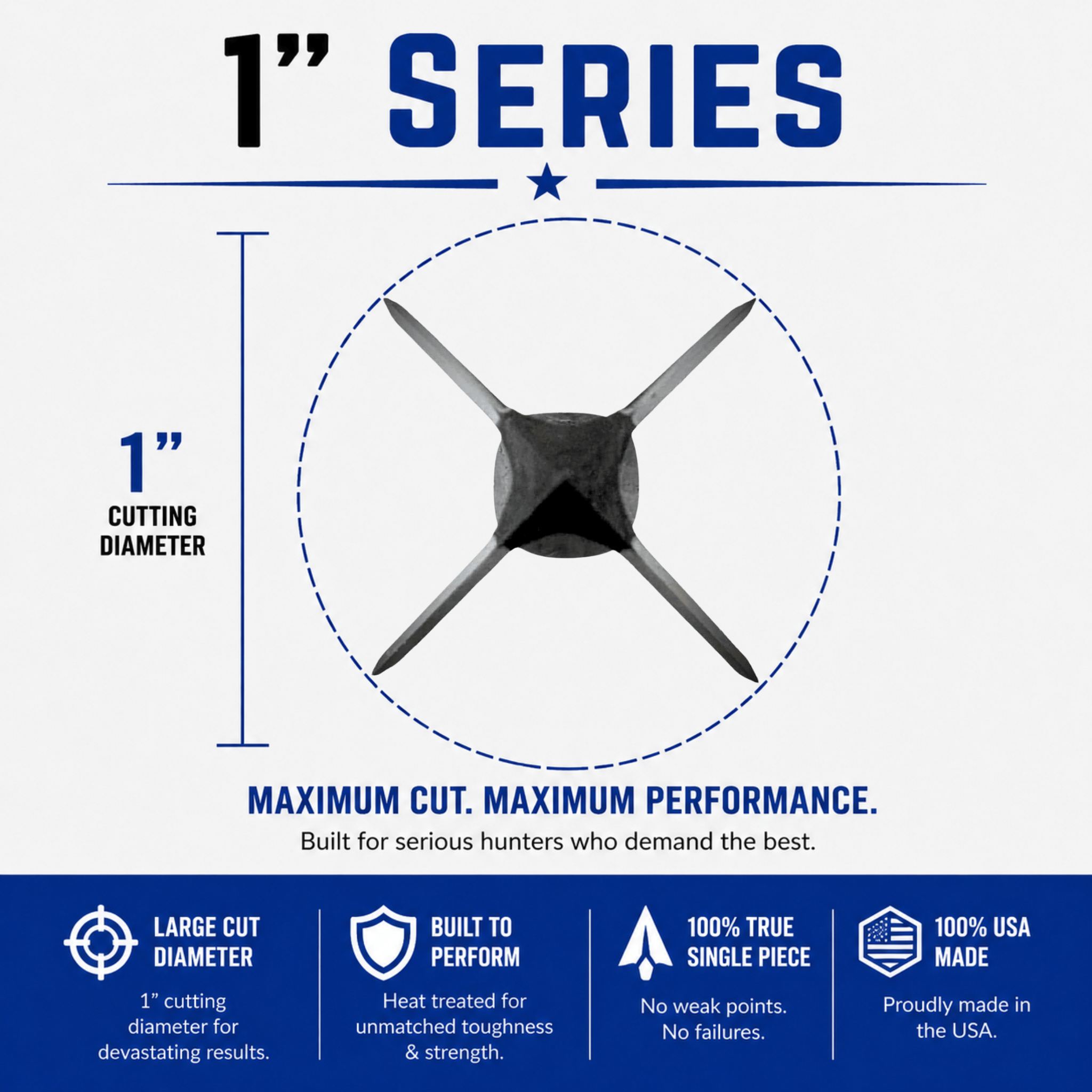 TOTA | 150 grain broadhead | 1-inch solid | fixed blade