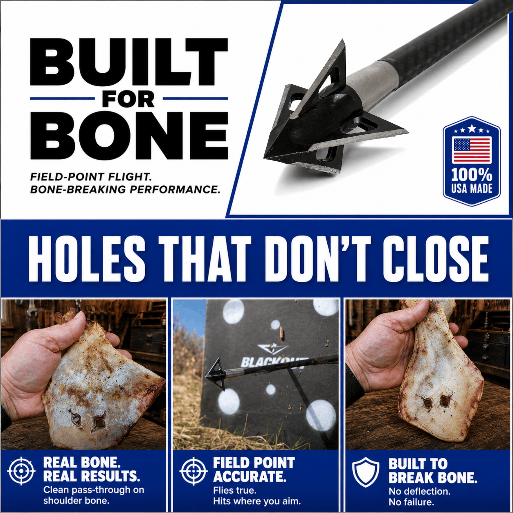 TOTA | 125 grain XL broadhead | 1-3/16-inch vented | fixed blade