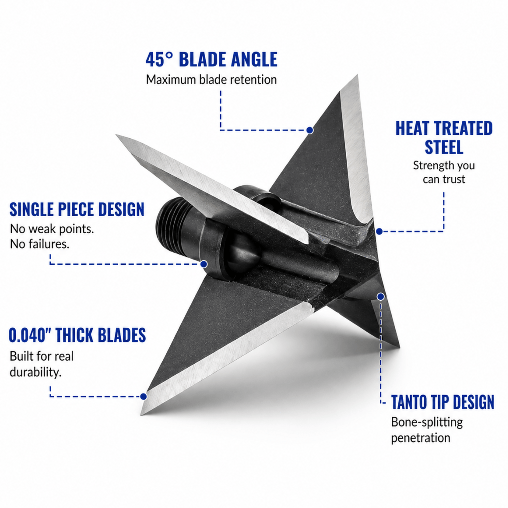 TOTA | 100 grain broadhead | 1-inch solid | fixed blade