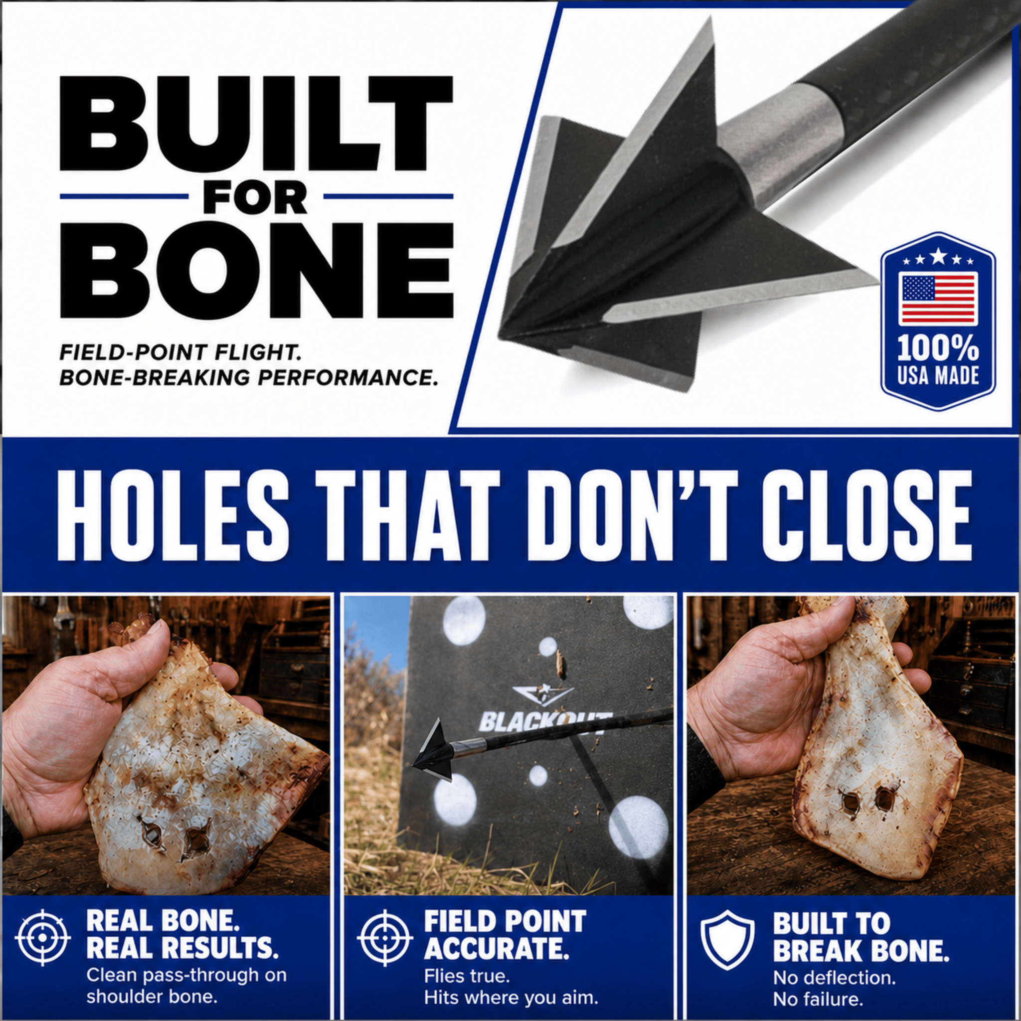 TOTA | 150 grain broadhead | 1-inch solid | fixed blade