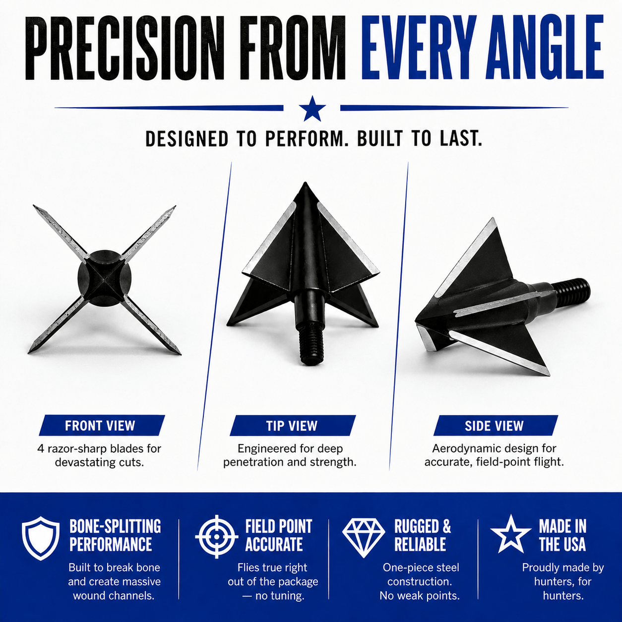 TOTA | 175 grain XL broadhead | 1-3/16-inch solid | fixed blade