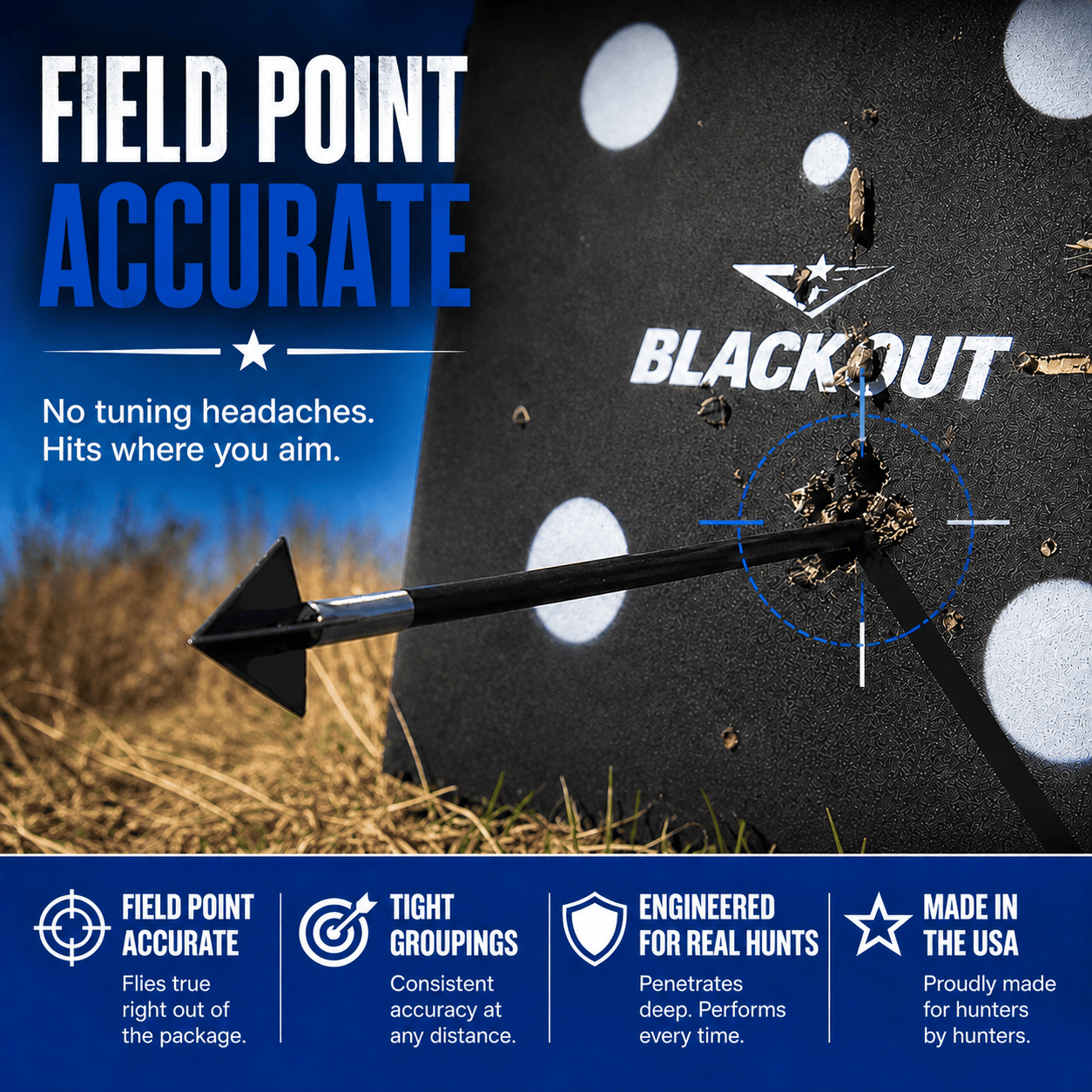 TOTA | 175 grain XL broadhead | 1-3/16-inch solid | fixed blade
