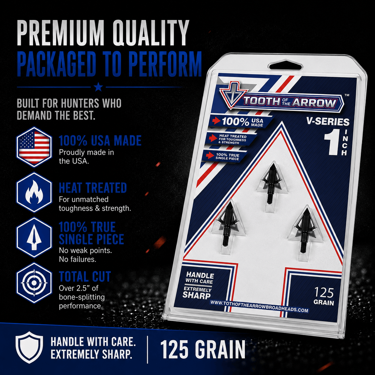 TOTA | 125 grain broadhead | 1-inch vented | fixed blade