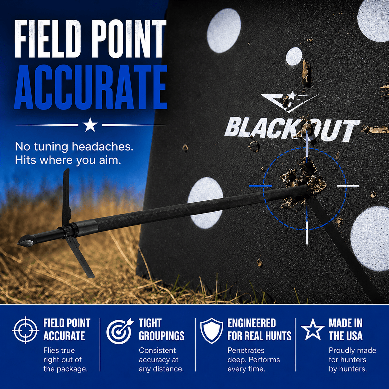 TOTA | 2-Blade Expandable Broadhead | 2.25” Cut | 100 Grain