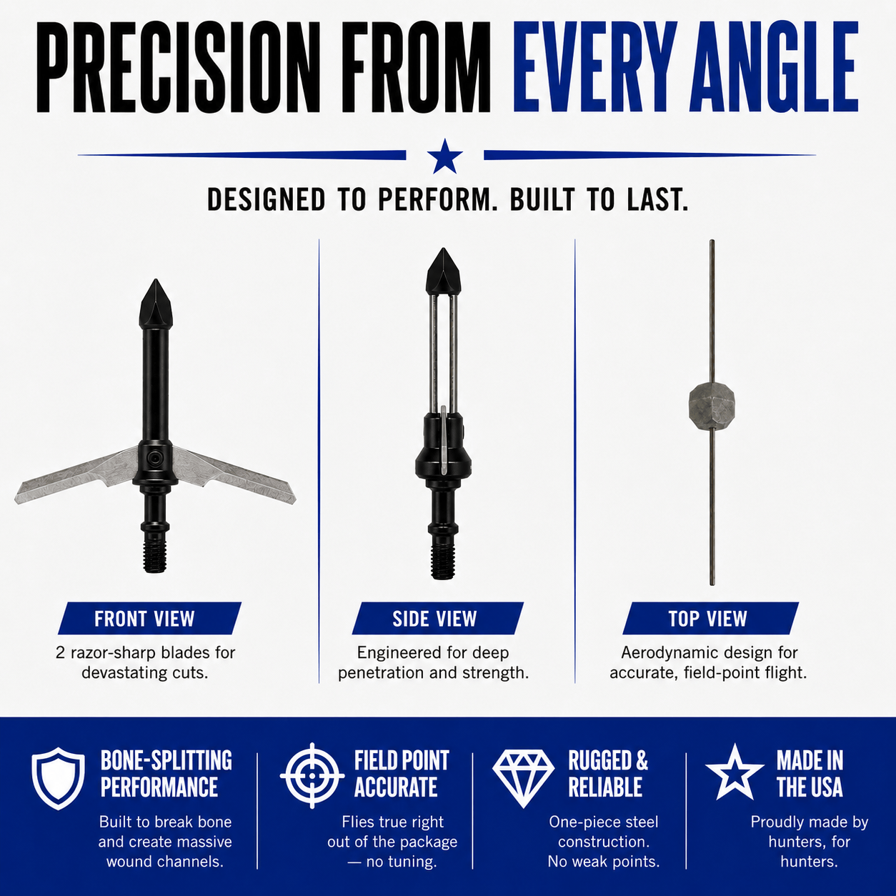 TOTA | 2-Blade Expandable Broadhead | 2.25” Cut | 100 Grain