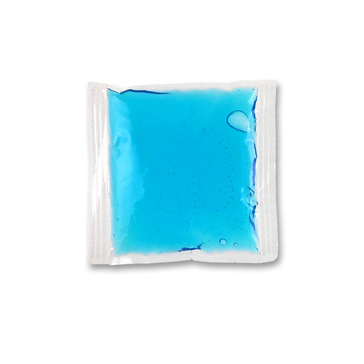 Blue reusable cooler ice pack with a handle