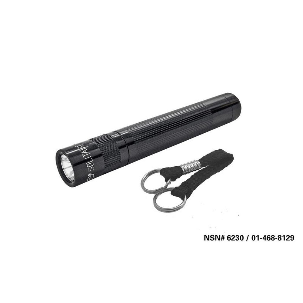 Black Maglite Solitaire AAA flashlight on a white background