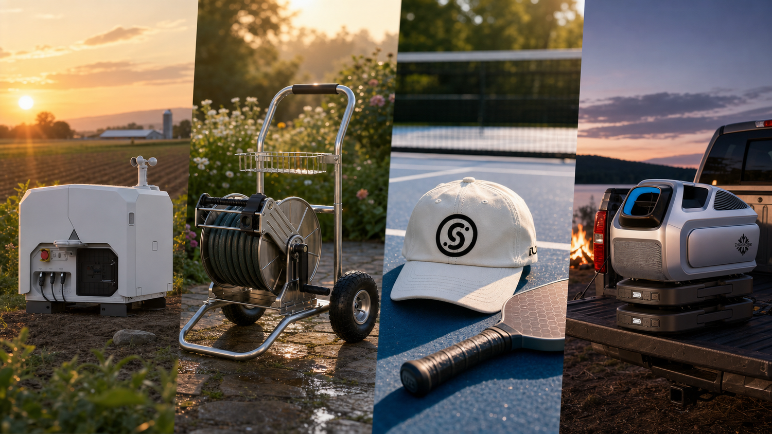 New brands at Lotz Outdoors for the week of July 20 to July 26, 2026: DJI enterprise drone systems, Giraffe Tools retractable hose reels, Slyce Sport pickleball apparel and paddles, and ZERO BREEZE portable air conditioners