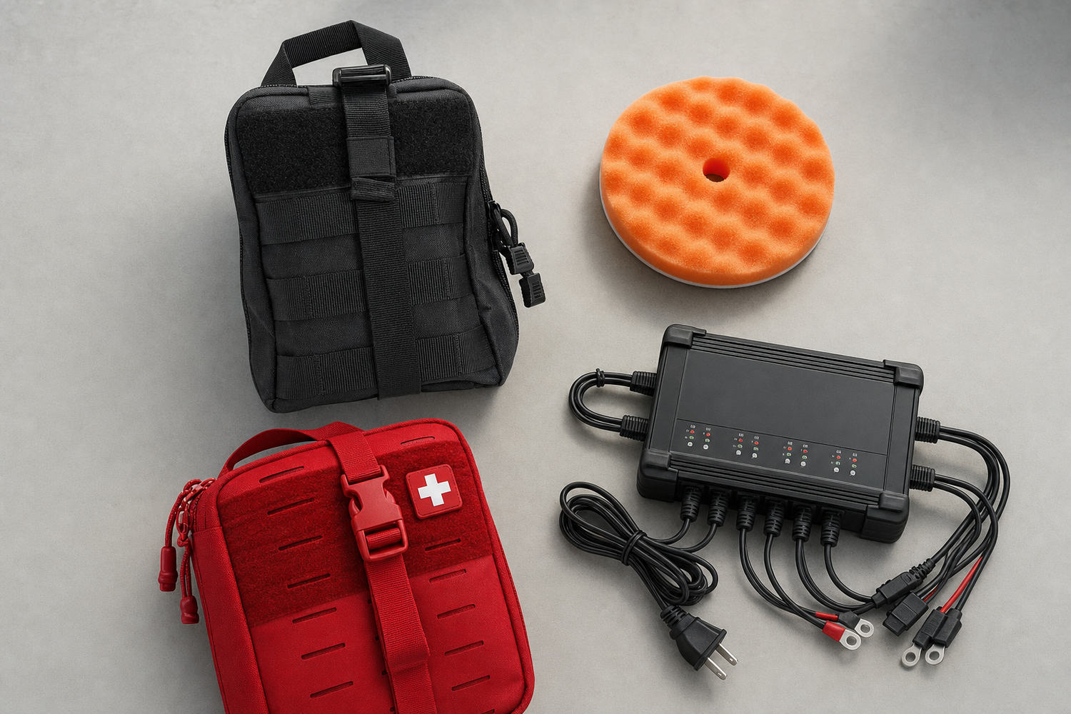 New brands added to Lotz Outdoors for the week of July 27 to August 2, 2026: Adventure Medical Kits trauma kits, Lake Country auto and boat detailing foam pads, My Medic first aid trauma bags, and Pro-Guide multi-bank marine onboard battery chargers