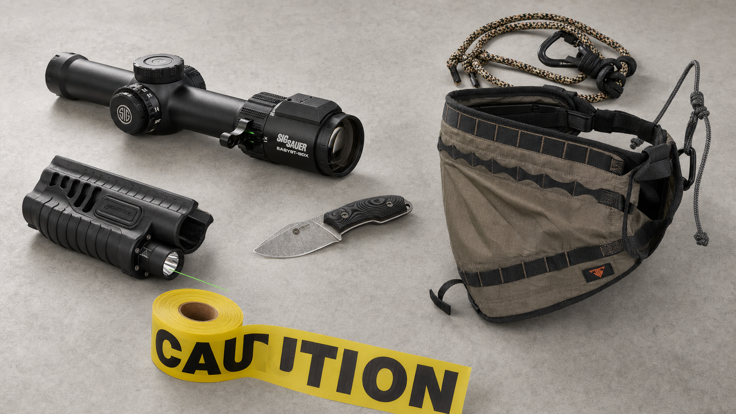 New brands added to Lotz Outdoors August 17 to 23, 2026: SIG SAUER rifle scopes, Trophyline saddle rigs, Nightstick weapon lights, Kroll safety tape, and Boker folding knives