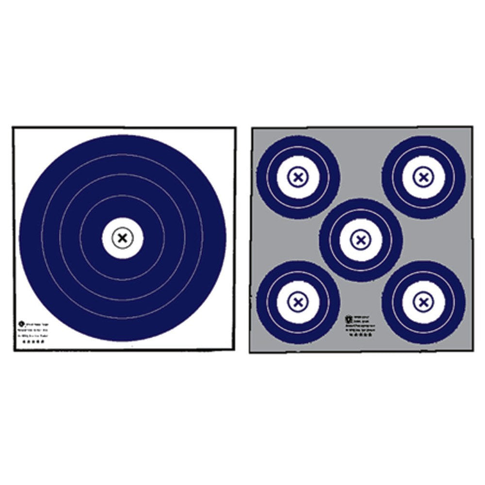 Maple Leaf Press NFAA Double Sided Indoor Target Face showing single spot front and five spot back
