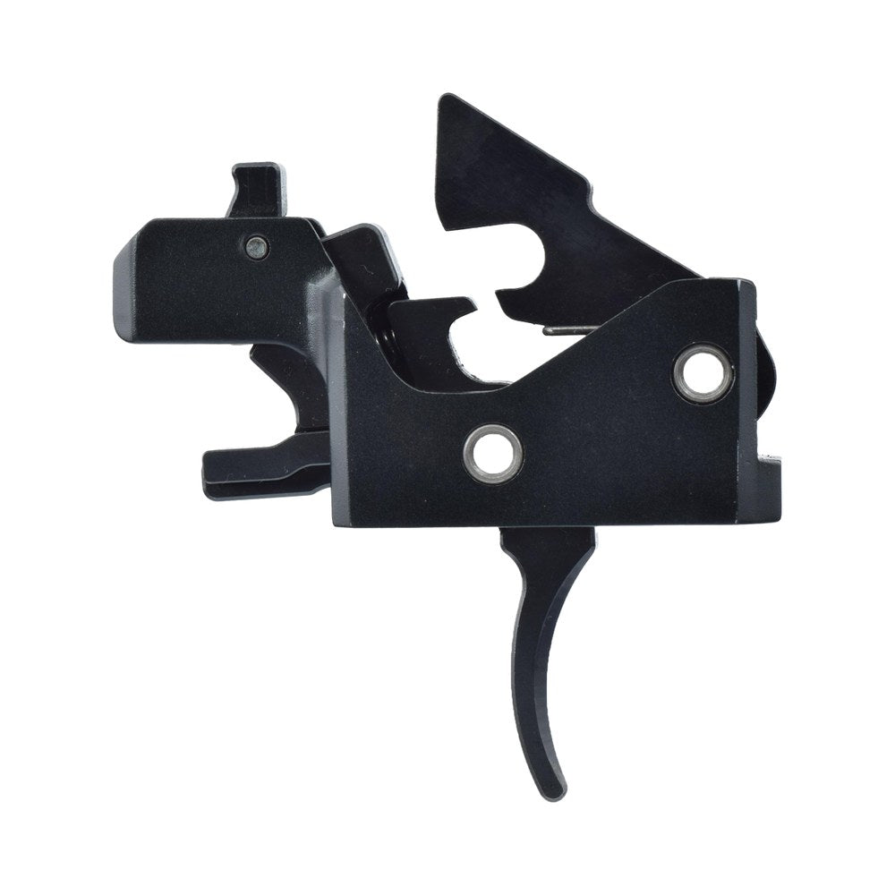 Black drop-in trigger cassette assembly on a white background