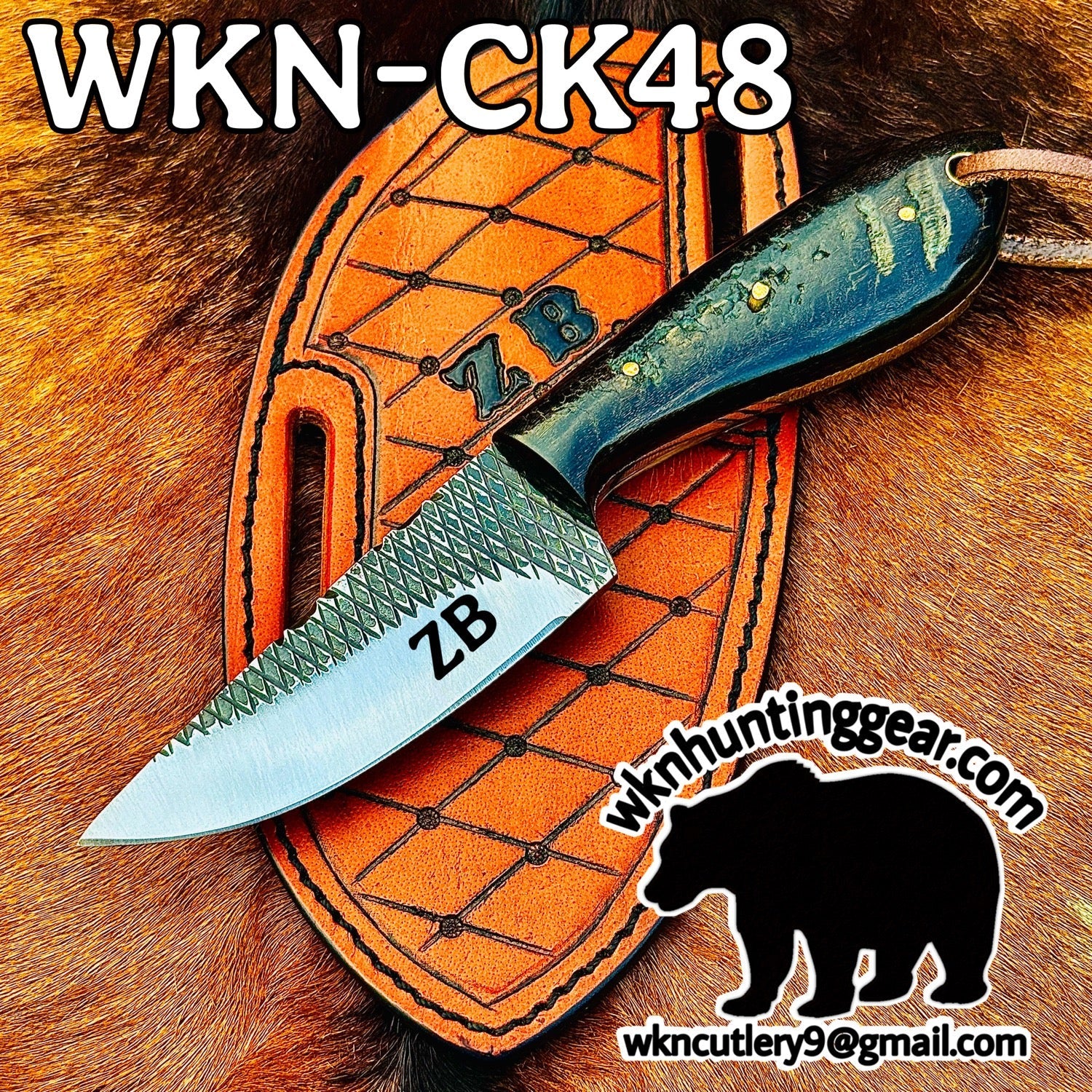 File-Work Spine Drop Point Hunter Knife for Hunting and Outdoor Tasks