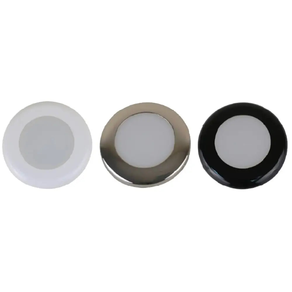 Scandvik A3C Downlight Kit - Warm White w/SS, White,  Black Trim Rings [41290P]