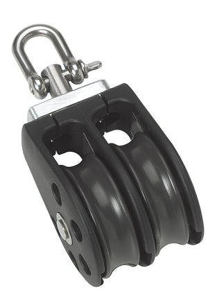 Barton Marine Size 3 45mm Plain Bearing Pulley Block Double w/Swivel [N03230]