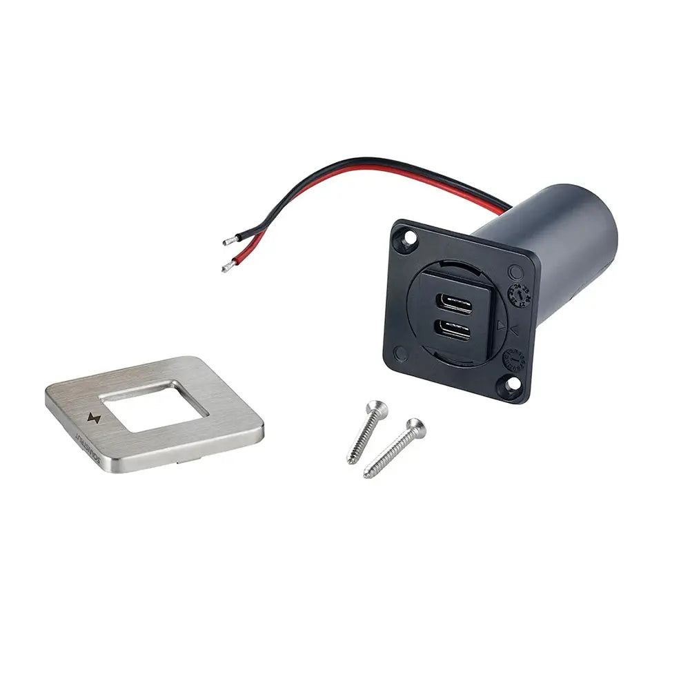 Usbc Rectangular Socket Scanstrut TILE USBC Interior Charging Socket 1224V Stainless Steel ...
