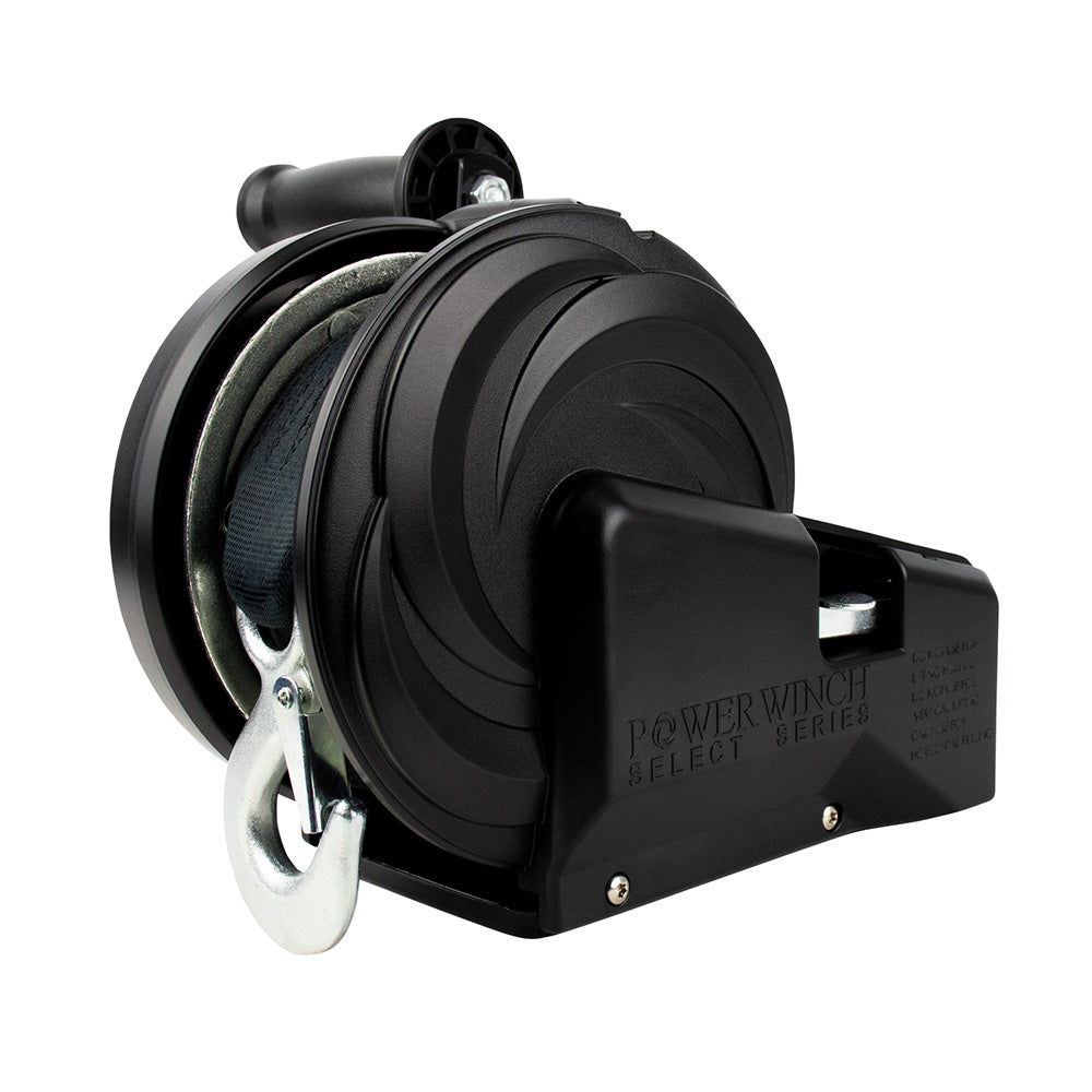 Powerwinch Select Series Winch 1,800lb, 2 Speed, 6" Crank Arm - Carbon Black