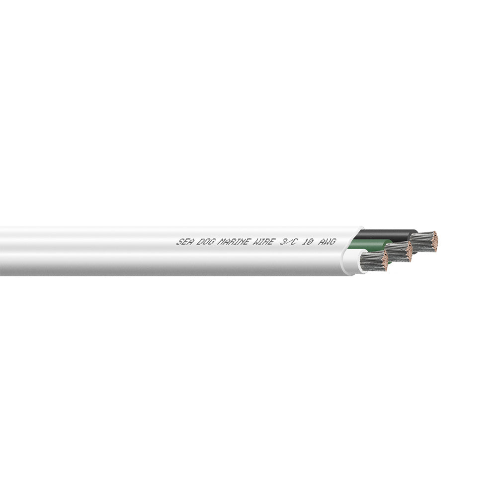 Sea-Dog 10/3 AWG Flat Triplex Wire - White/Green/Black - 100&