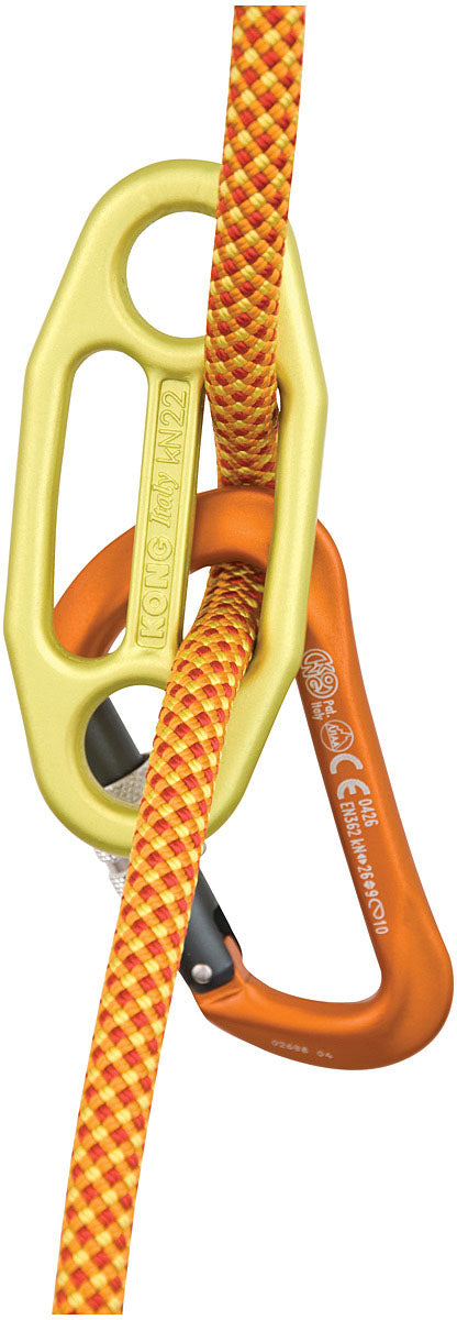 KONG Gigi Belay Device Yellow - Lightweight Climbing Hardware